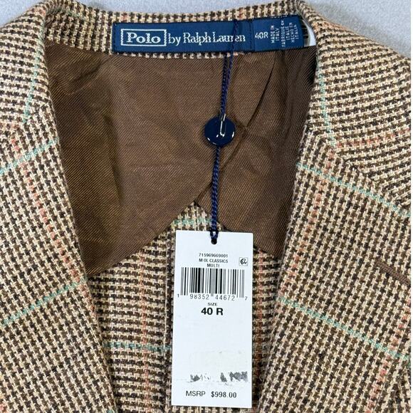 Polo Ralph Lauren Polo Soft Tailored Tick Weave Jacket Brown 40R $998 - Picture 5 of 9